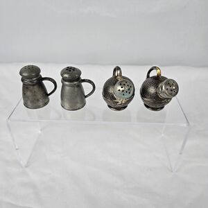 Ye Olde Tavern Pewter Salt Pepper Shakers #6129 + Unbranded Pewter Set Marked 77